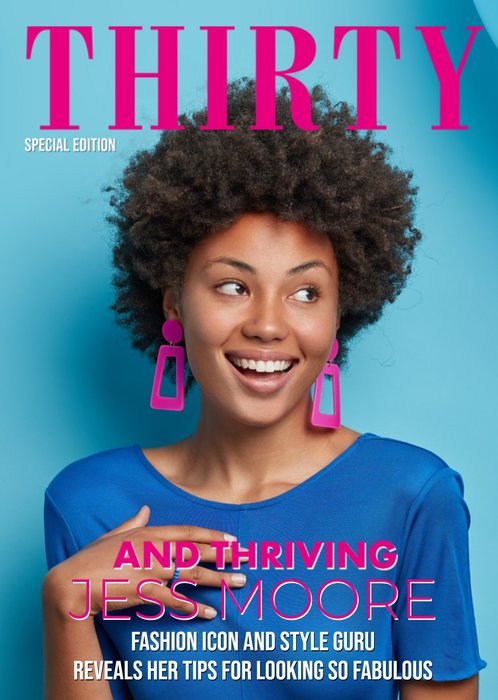 Thirty And Thriving Magazine Cover Photo Upload Birthday Card