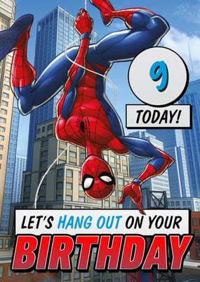 Spiderman Let's Hang Out Birthday Card