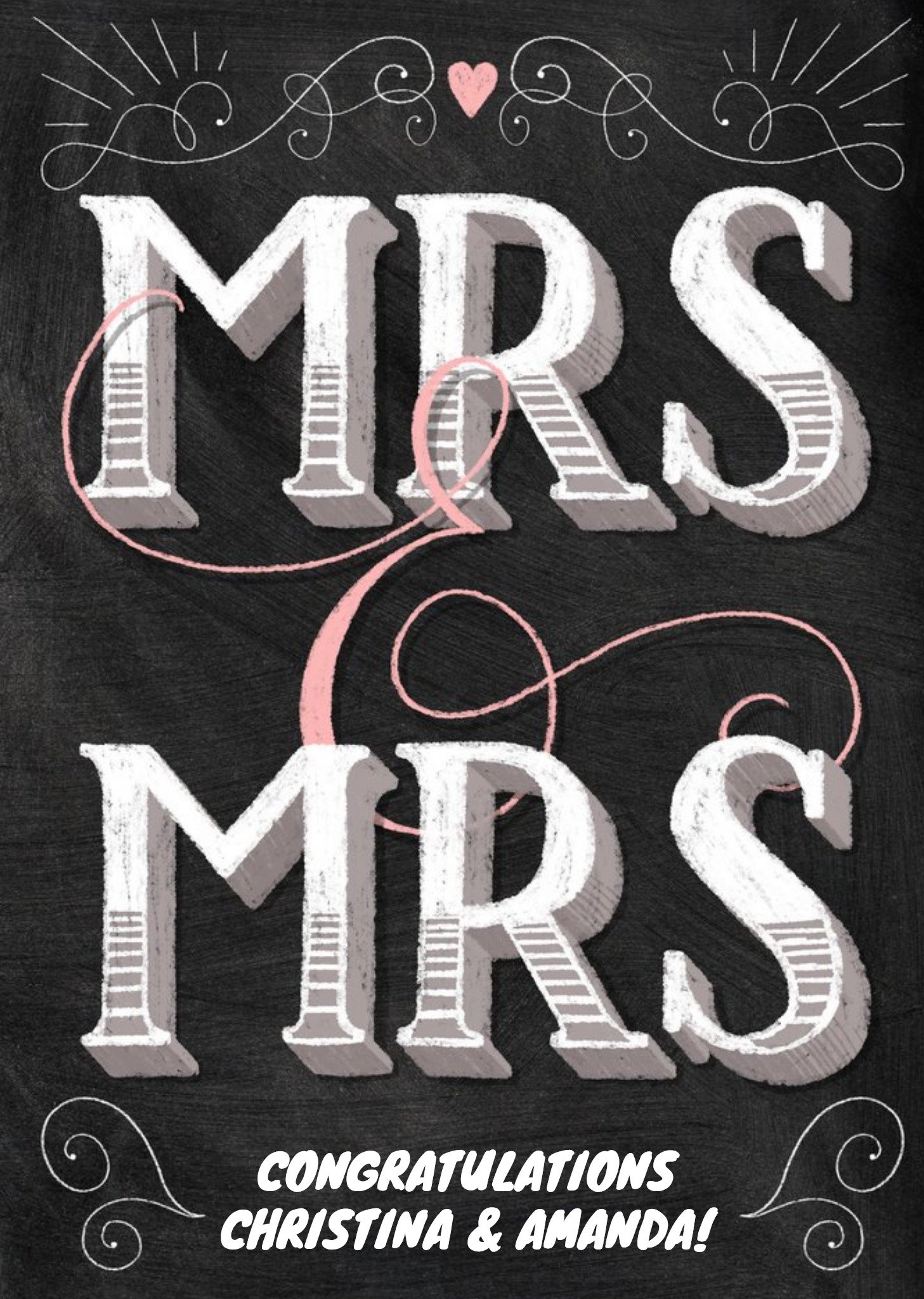 Moonpig Block Letters Mrs And Mrs Wedding Card