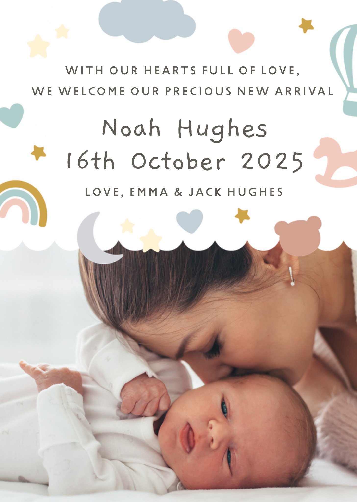 Moonpig Our Precious New Arrival Photo Upload New Baby Card
