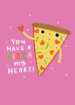 Jess Moorhouse Cute Illustrated Pizza My Heart Pun Card