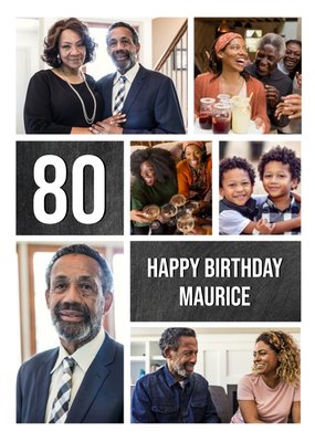 Multiple Photo Upload 80th Birthday Card