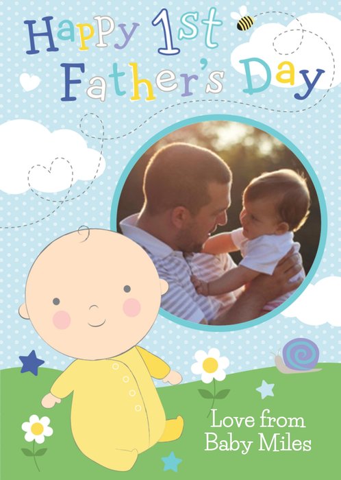 1st Father's Day Photo Upload Card