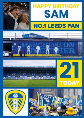 Leeds United No.1 Leeds Fan Photo Upload 21st Birthday Card