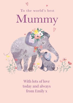 Cute Elephant To The World's Best Mummy Mother's Day Card