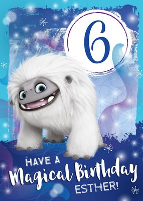 Universal Abominable Yeti 6 today personalised magical birthday card