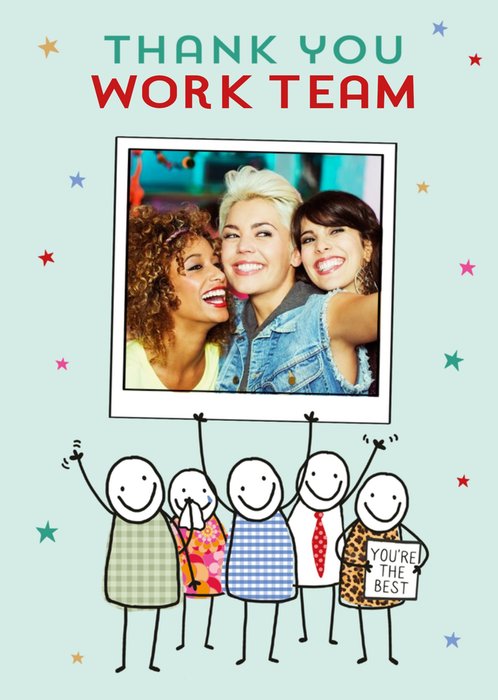 Paperlink Photo Upload Quirky Illustration Thank You Work Team Card