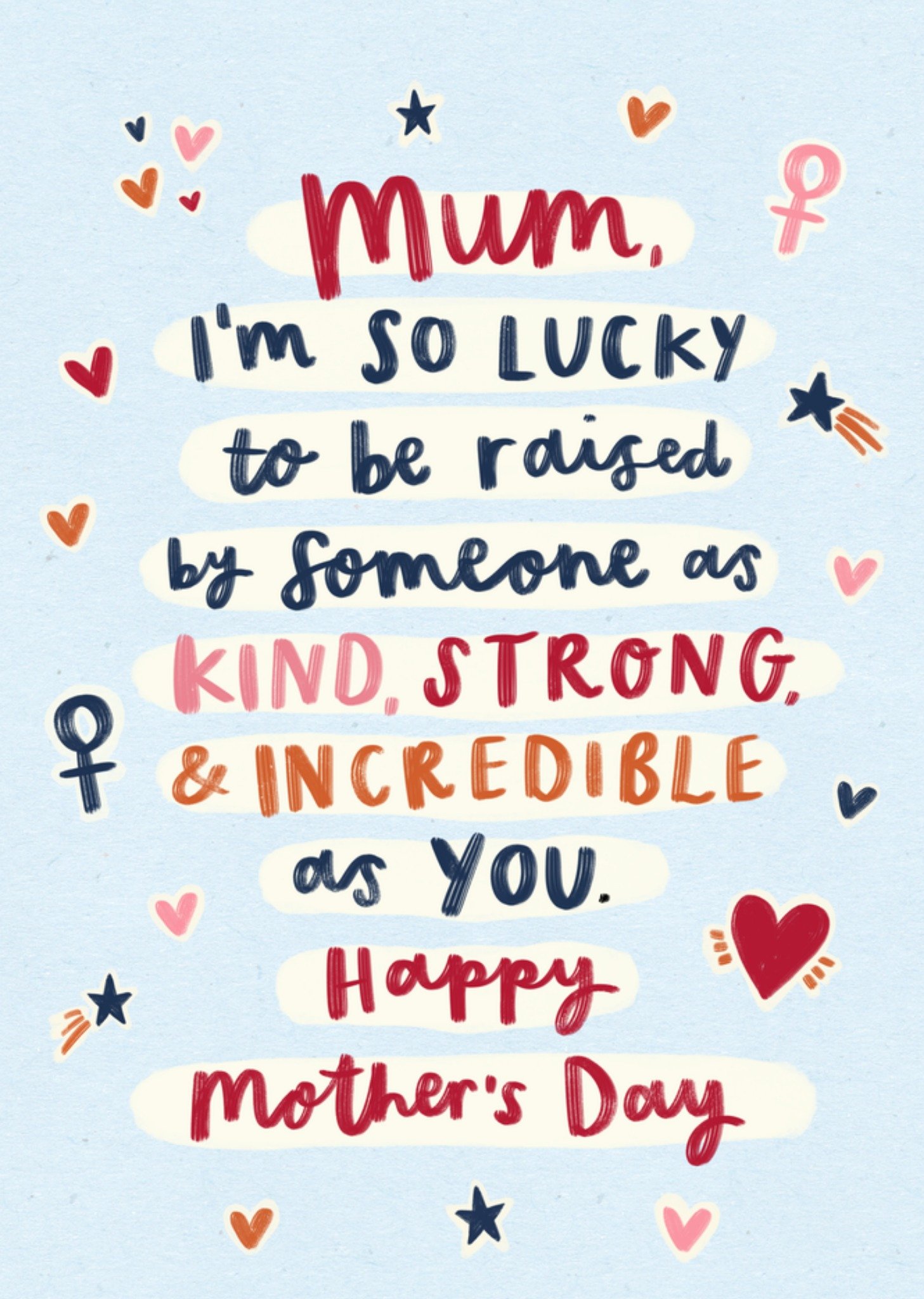 Moonpig Cute Hand Lettered Mum Compliment Mother's Day Card