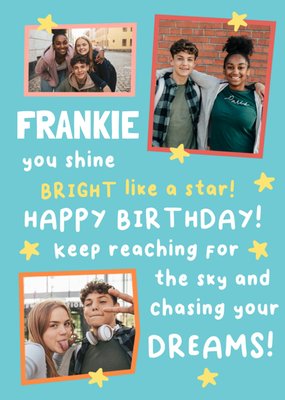 You Shine Bright Like A Star Photo Upload Birthday Card