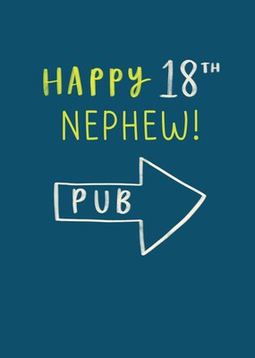 Pub Sign Illustrated Nephew 18th Birthday Card