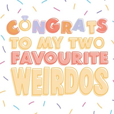 Modern Modern Typographic My Two Favourite Weirdos Wedding Card