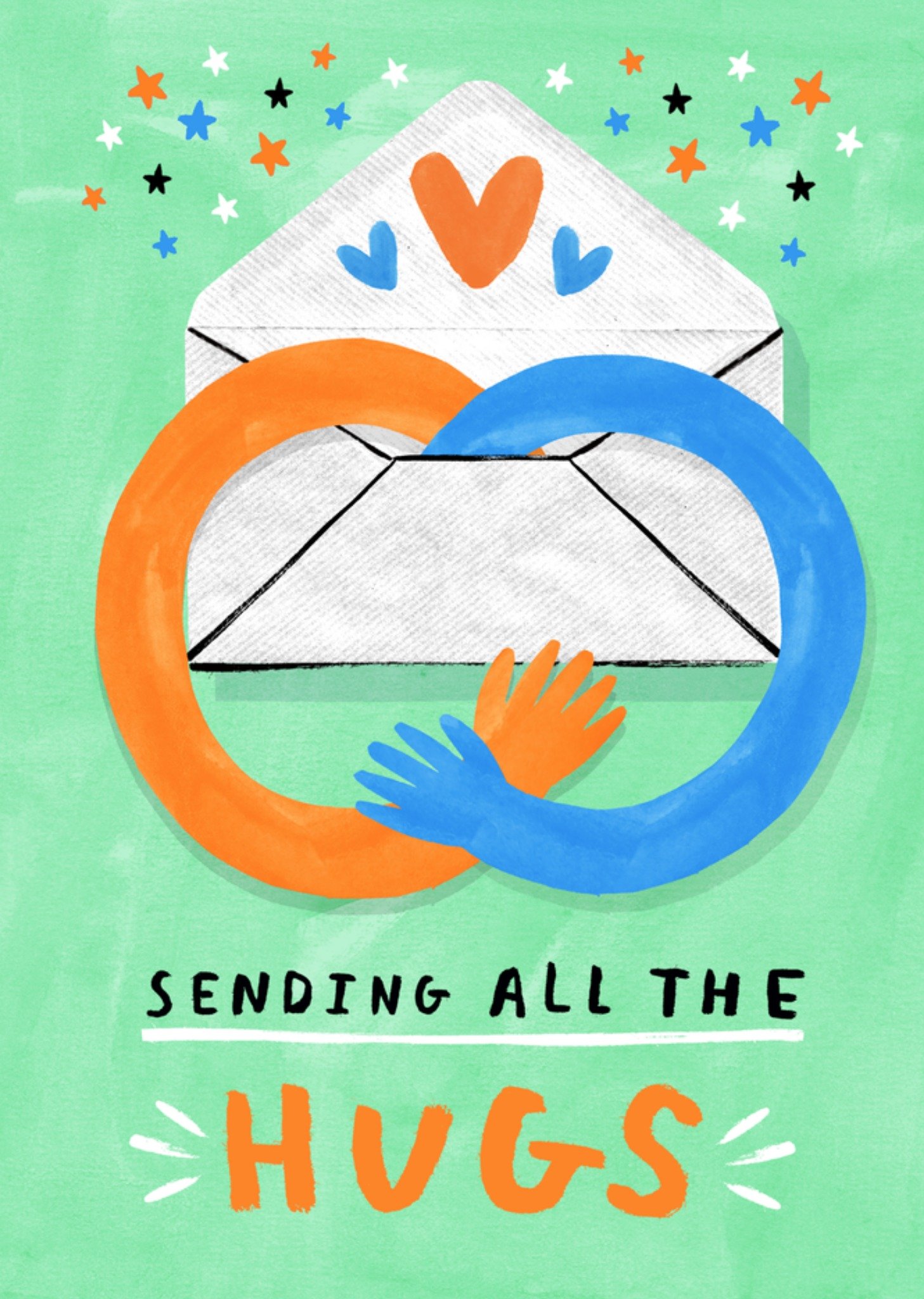 Moonpig Sending All The Hugs Illustrated Card
