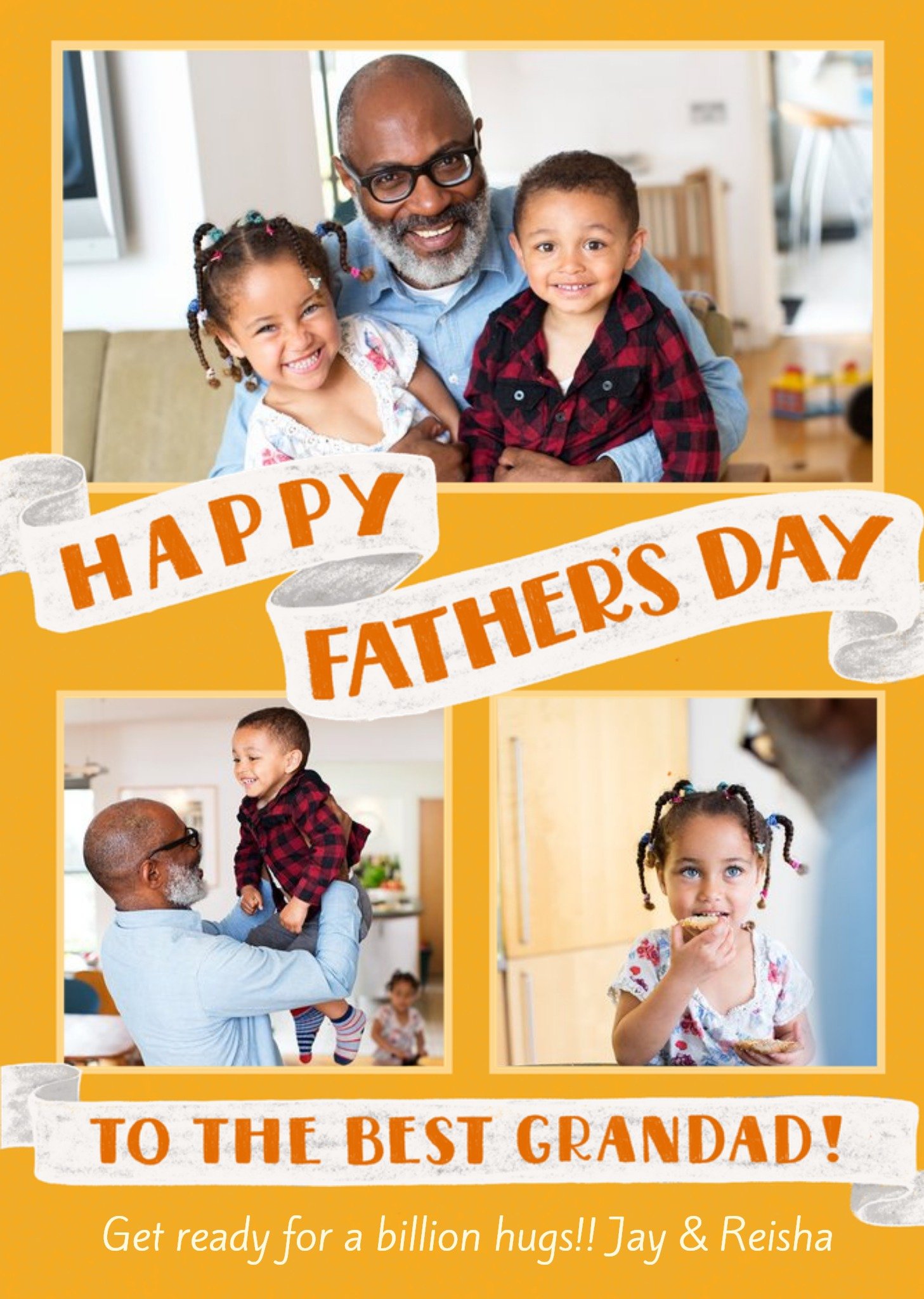Moonpig Happy Father's Day To The Best Grandad Banner Photo Upload Card