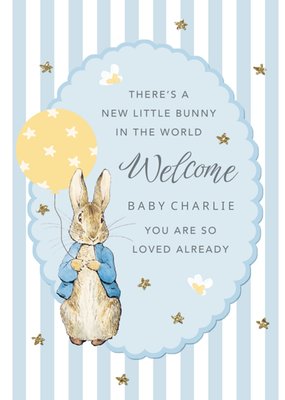 New Little Bunny Peter Rabbit Illustrated New Baby Card 