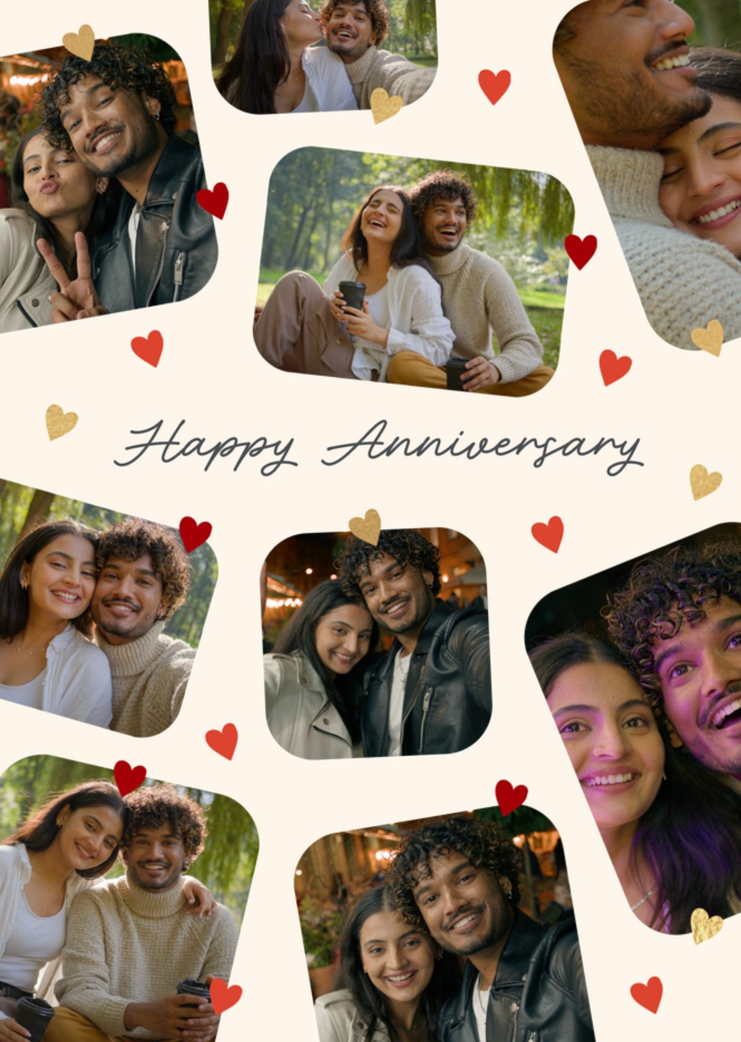 Moonpig Happy Anniversary Collage Photo Upload Card