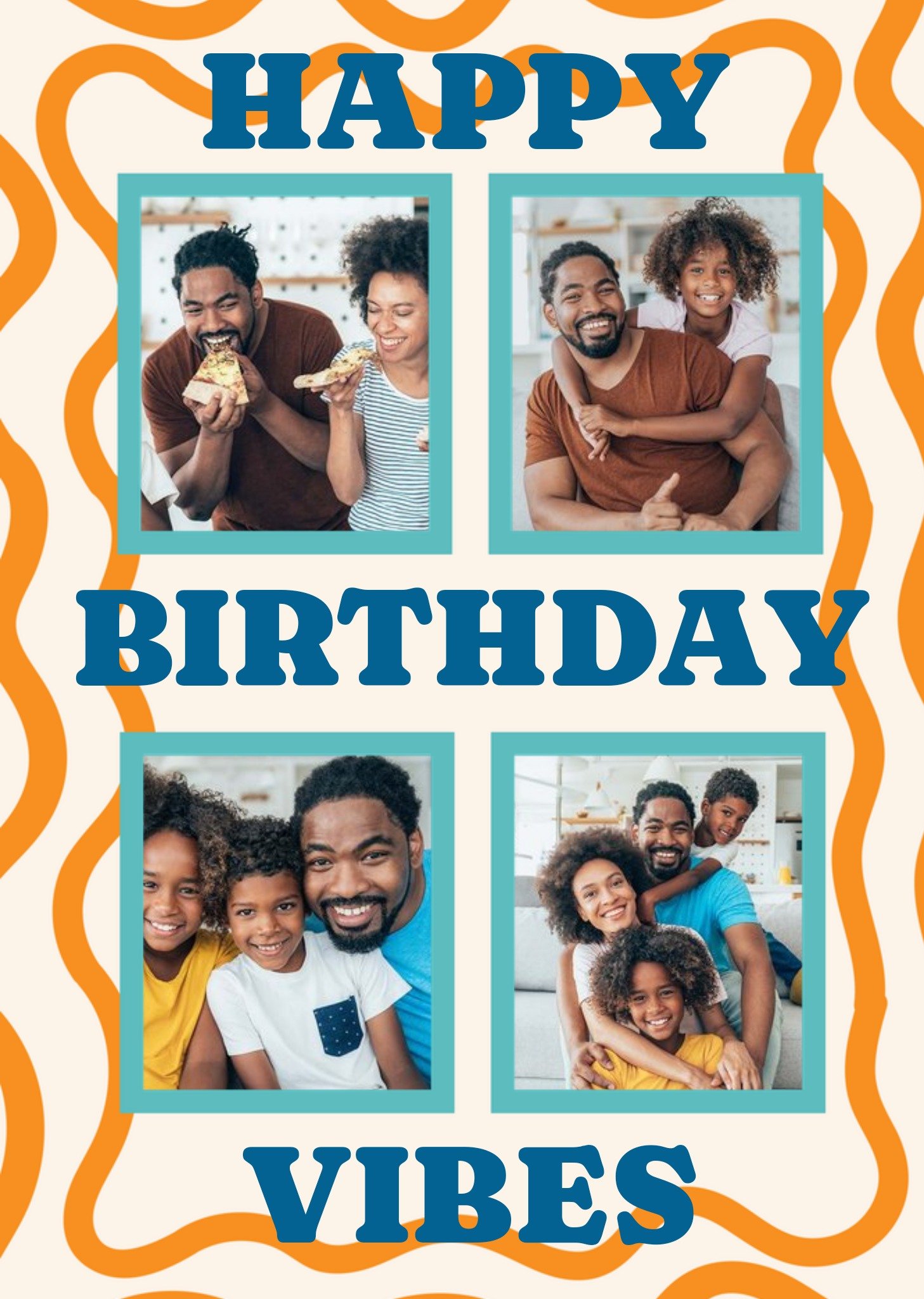 Moonpig Retro Photo Upload Birthday Card