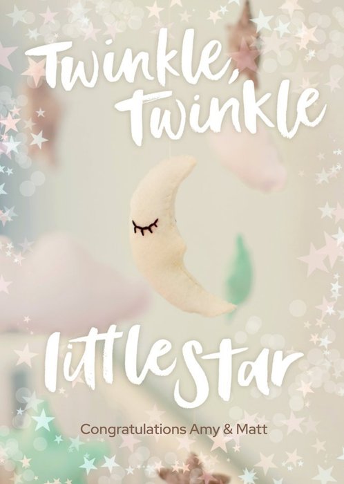 Twinkle Twinkle Congratulations Personalised Card