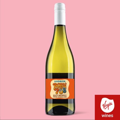 Personalised Born In The 70's Pinot Grigio 75cl