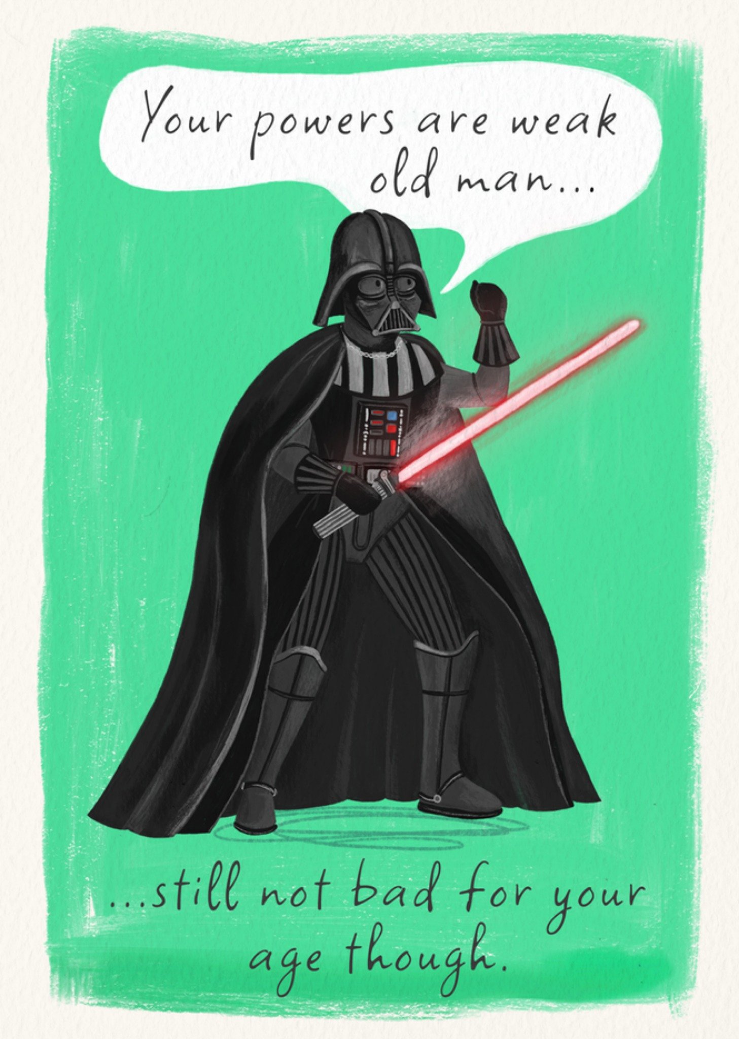 Disney Star Wars Cheeky Darth Vader Illustrated Birthday Card