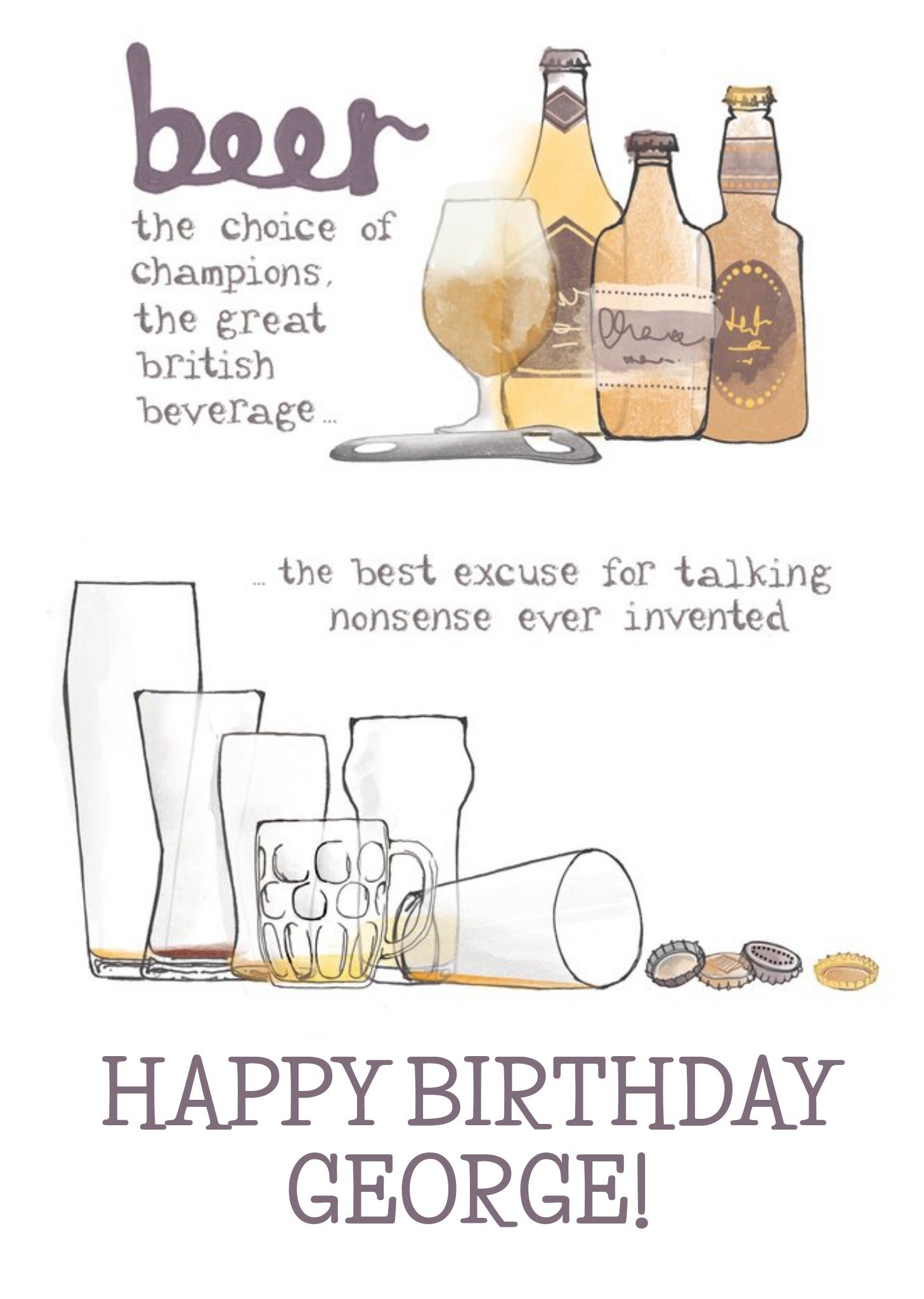 Moonpig Beer The Choice Of Champions Happy Birthday Card