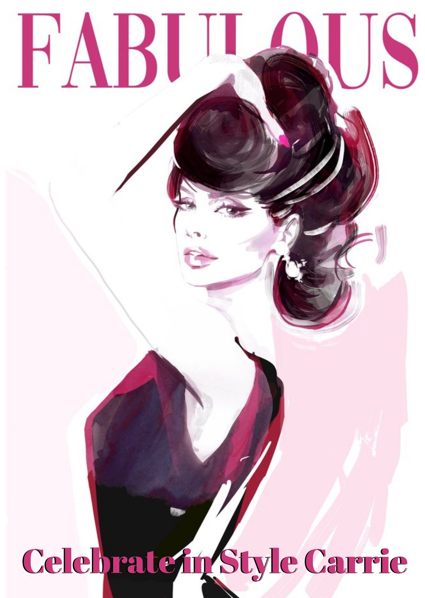 Moonpig Fabulous Magazine Fashion Illustration Birthday Card