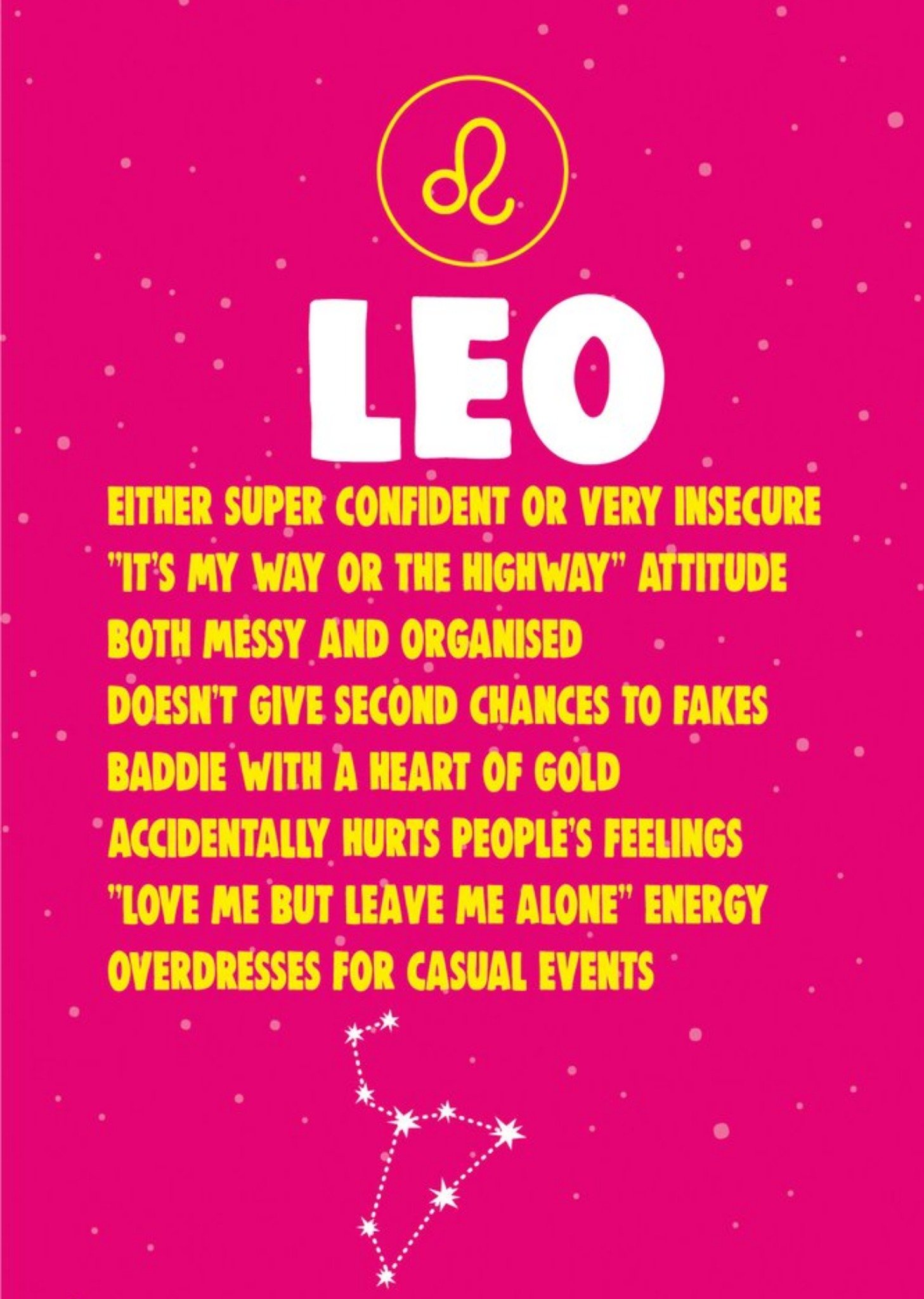 Moonpig Cheeky Chops Leo Star Sign Birthday Card