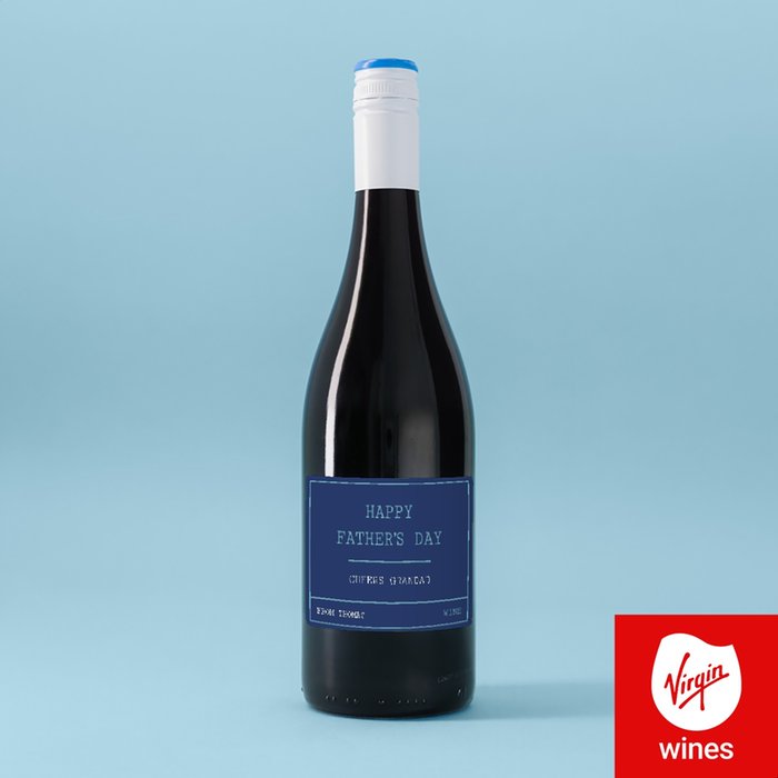 Personalised Happy Father's Day Cheers Grandad Red Wine 75cl