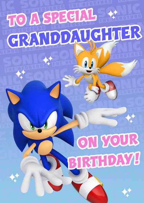 Sega Sonic To A Special Granddaughter On Your Birthday Card