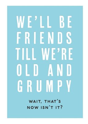 Blue Simple Funny Typographic Birthday Card