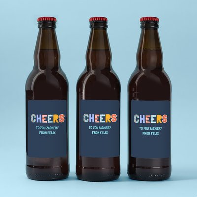 Personalised Cheers To You Lager Trio 3x500ml