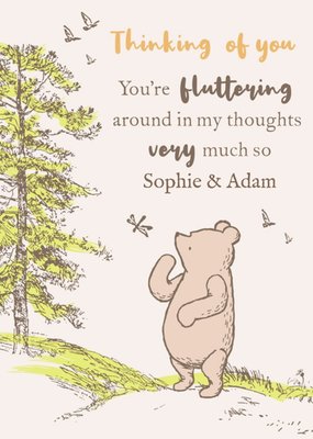 Winnie The Pooh You're Fluttering Around My Thoughts Thinking Of You Card