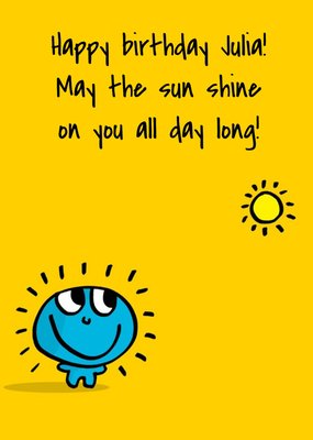 May The Sun Shine On You All Day Long Personalised Happy Birthday Card