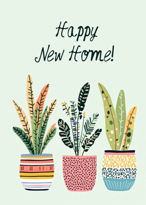 Illustrated Houseplants New Home Card