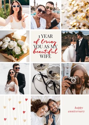 Loving You As My Wife Photo Upload 1st Anniversary Card