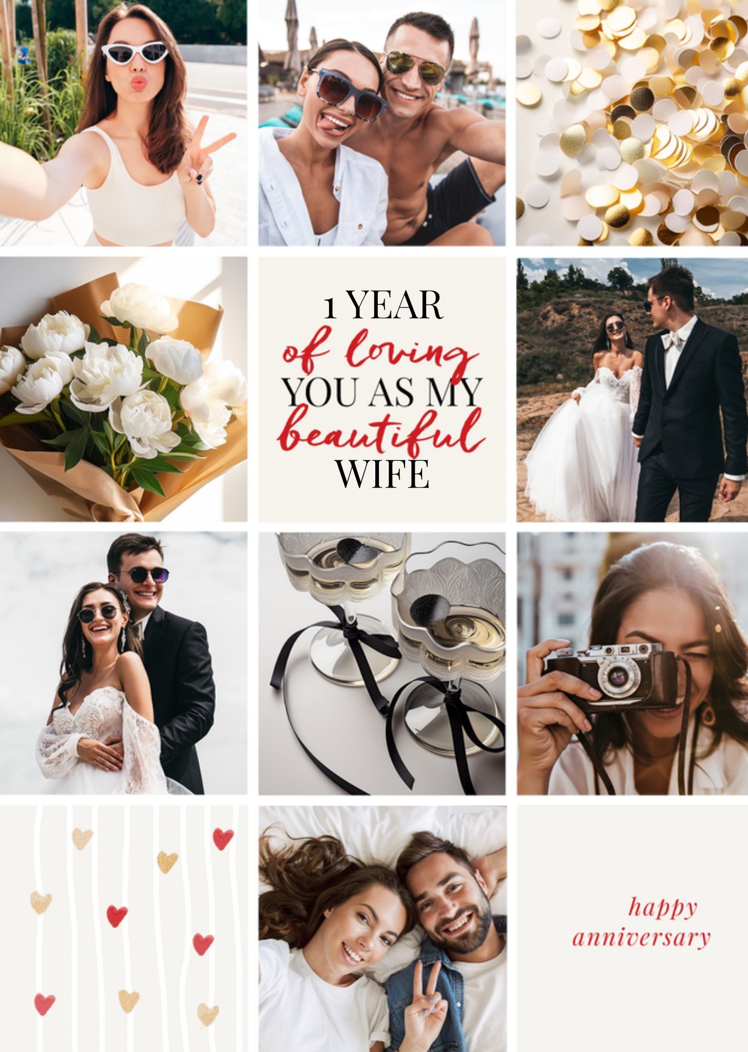Moonpig Loving You As My Wife Photo Upload 1st Anniversary Card