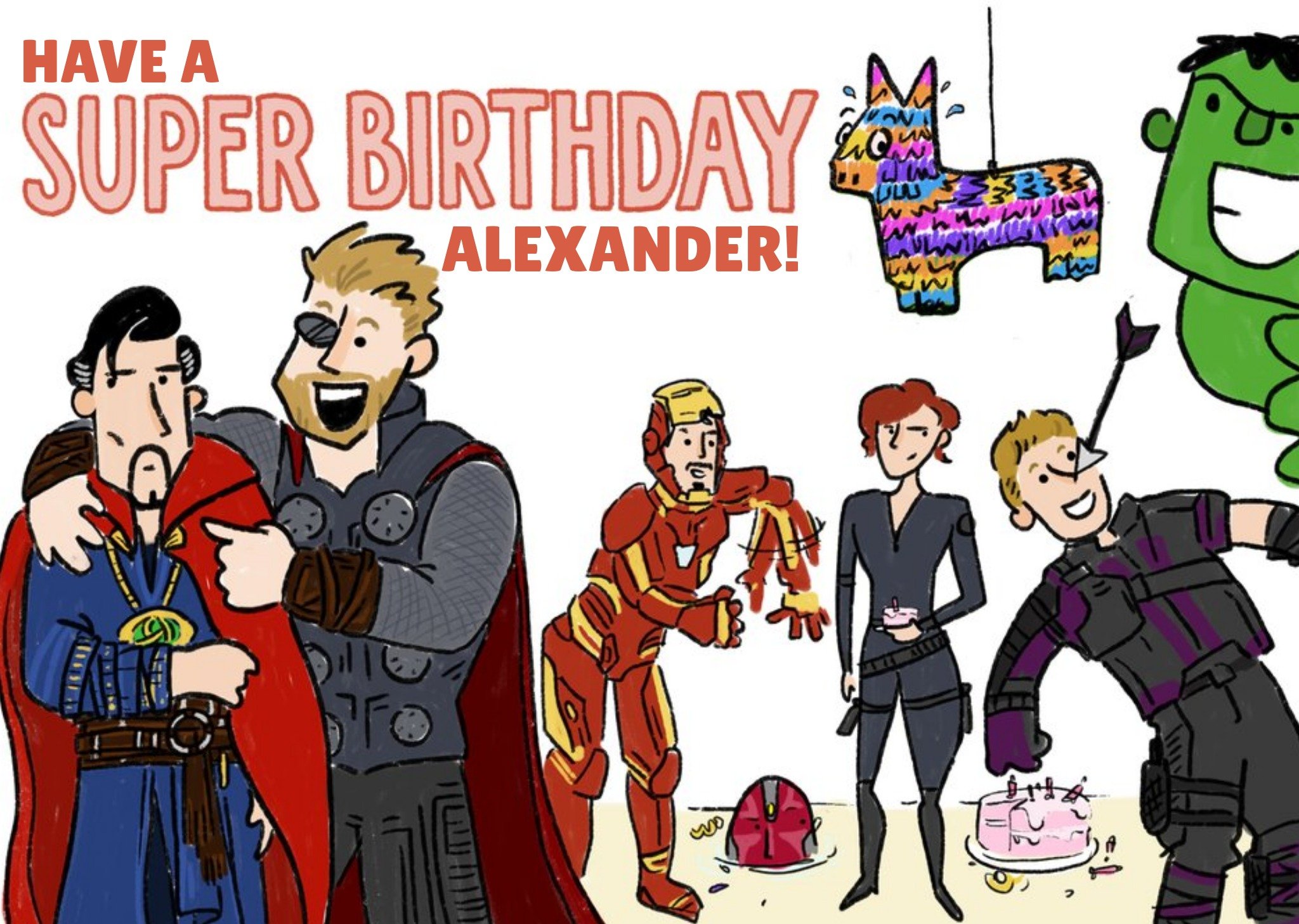 Marvel Comics Superhero Avengers Funny Birthday Card