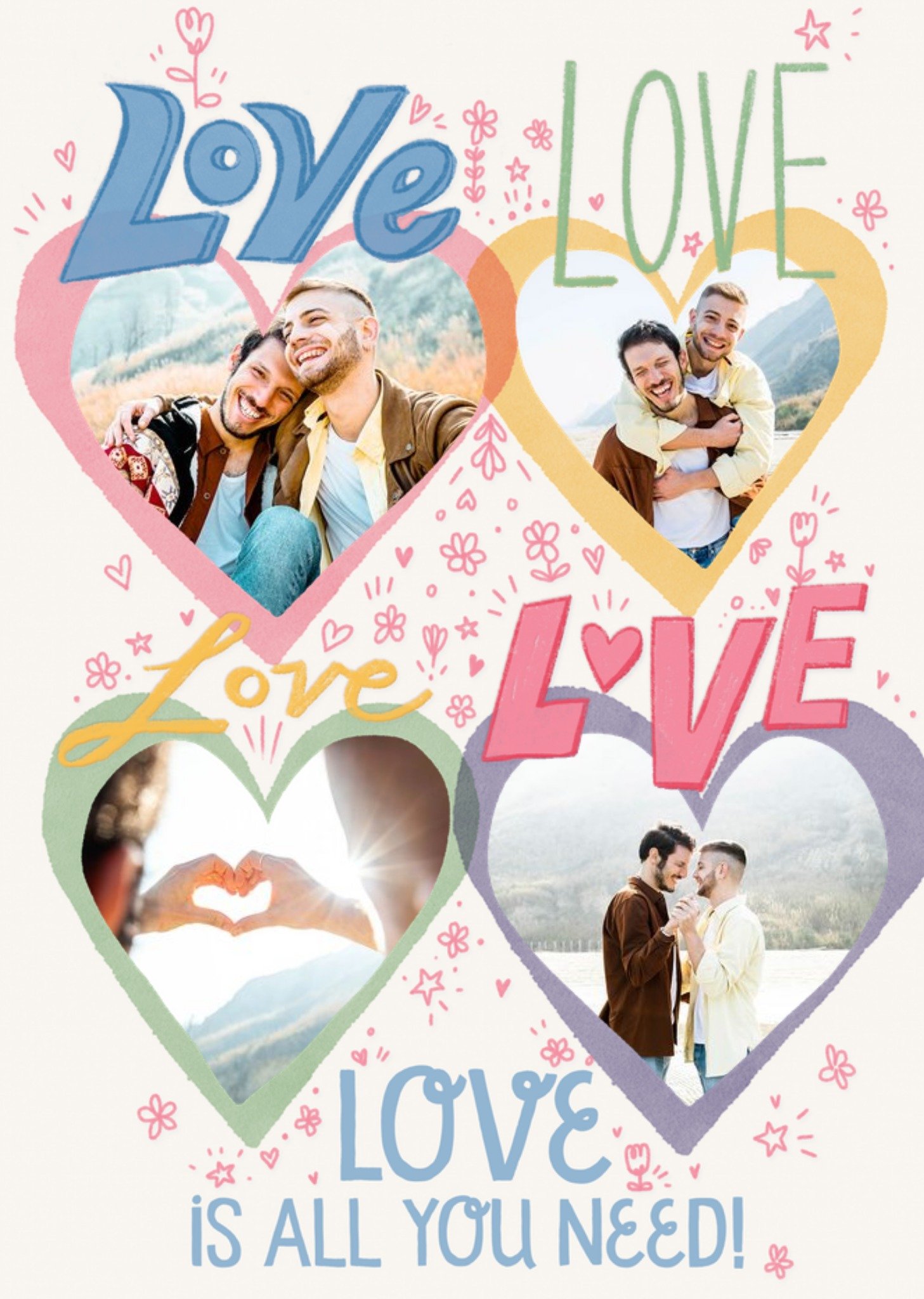 Moonpig Love Is All You Need 4 Photo Upload Valentines Day Card