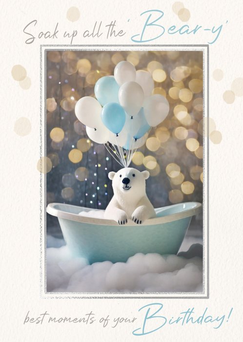 Beary Best Birthday Moments Cute Polar Bear Card