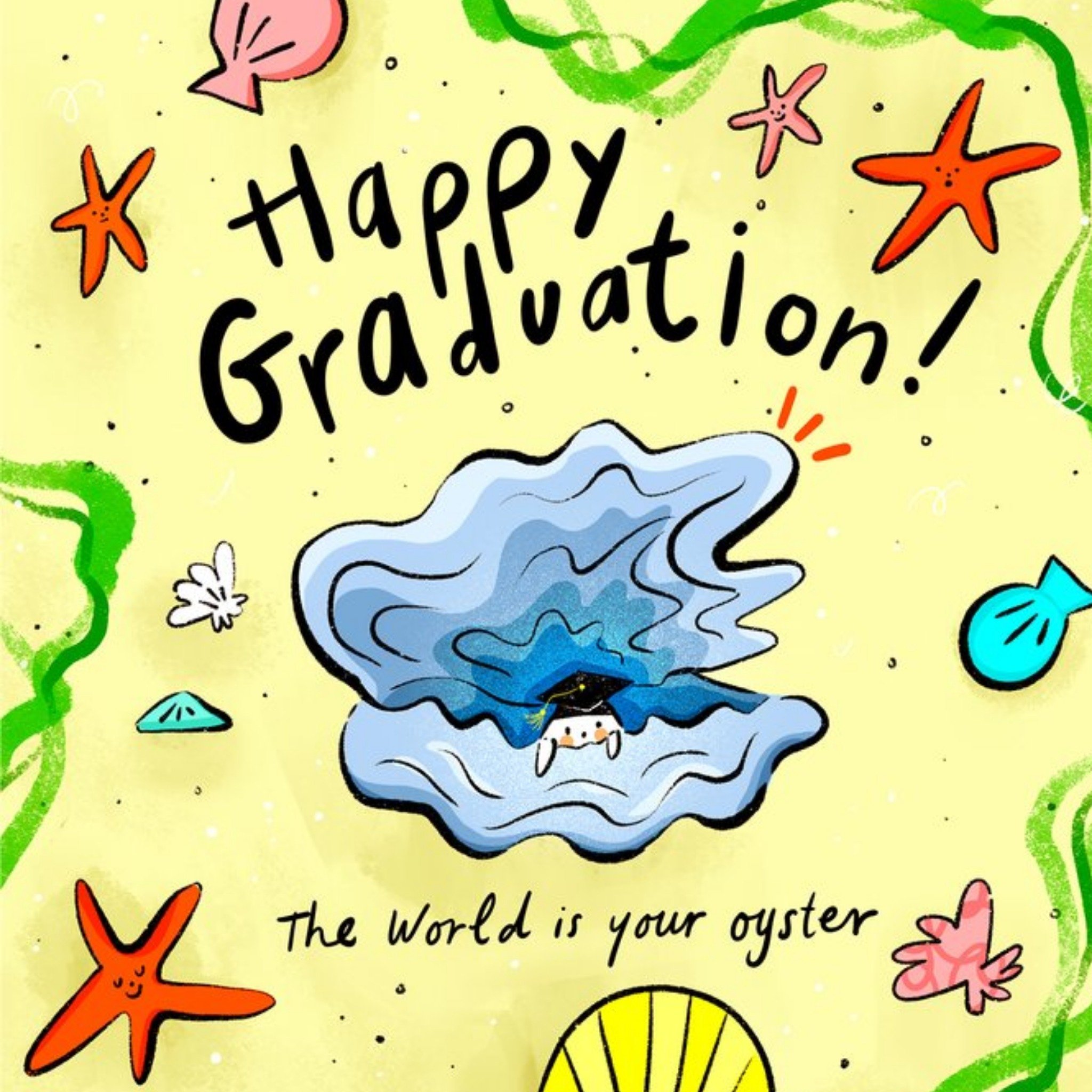 Friends Bronagh Lee Illustration Oyster Congratulations Graduation Card