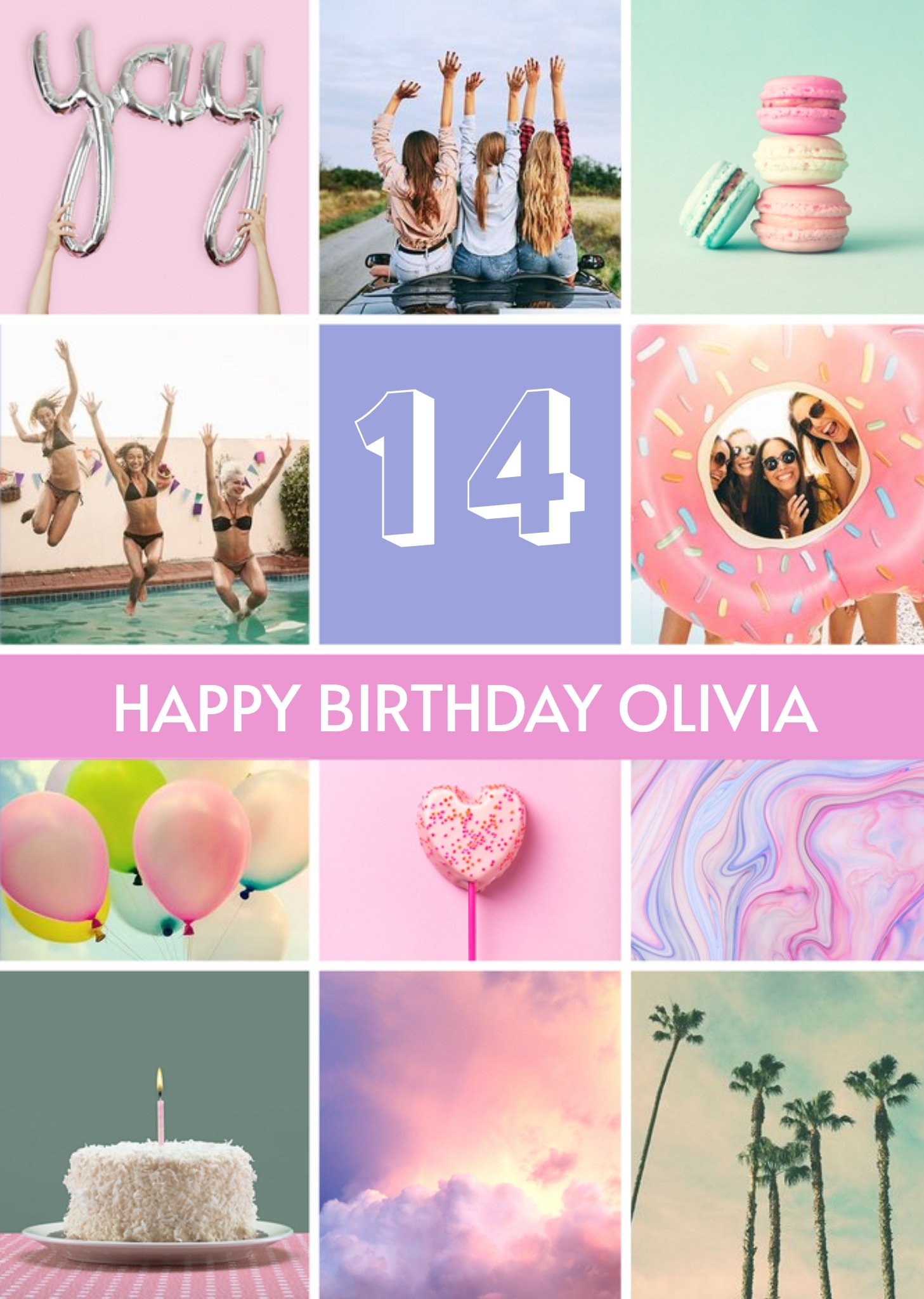 Moonpig Foto Feed Multi Photo Upload Personalised Age Birthday Card
