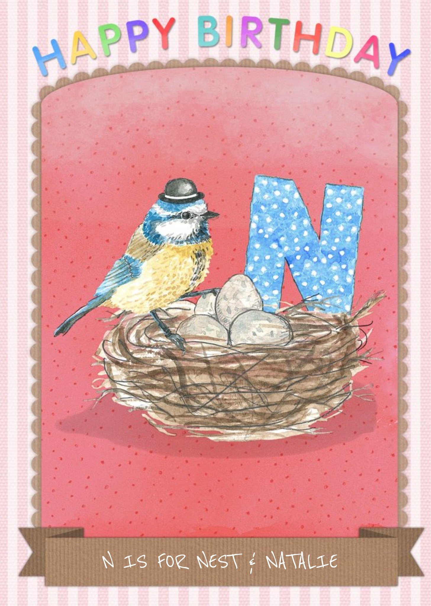 Moonpig Alphabet Animal Antics N Is For Personalised Happy Birthday Card For Kids