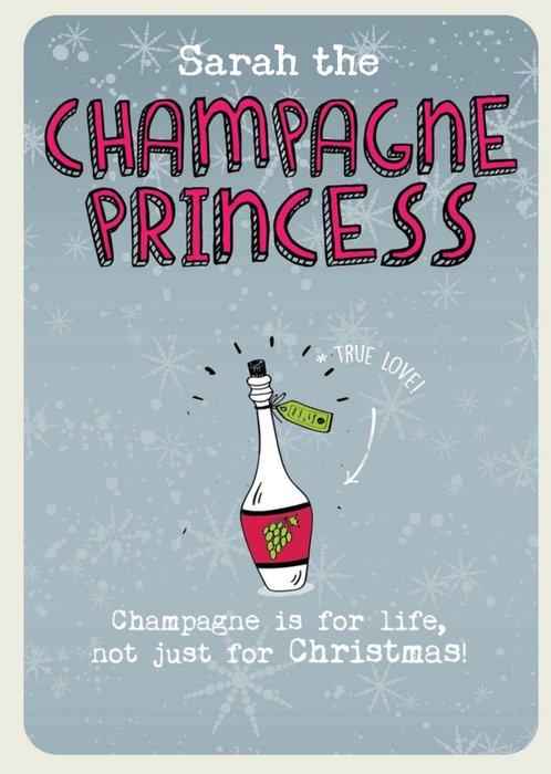 Champagne Princess Christmas Card