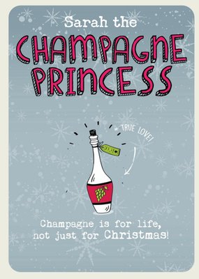 Champagne Princess Christmas Card