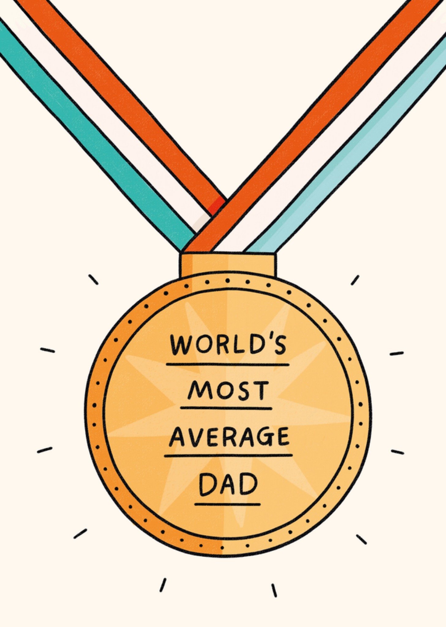 Moonpig Scribbler WorldâS Most Average Dad Illustrated Medal Fatherâ	
