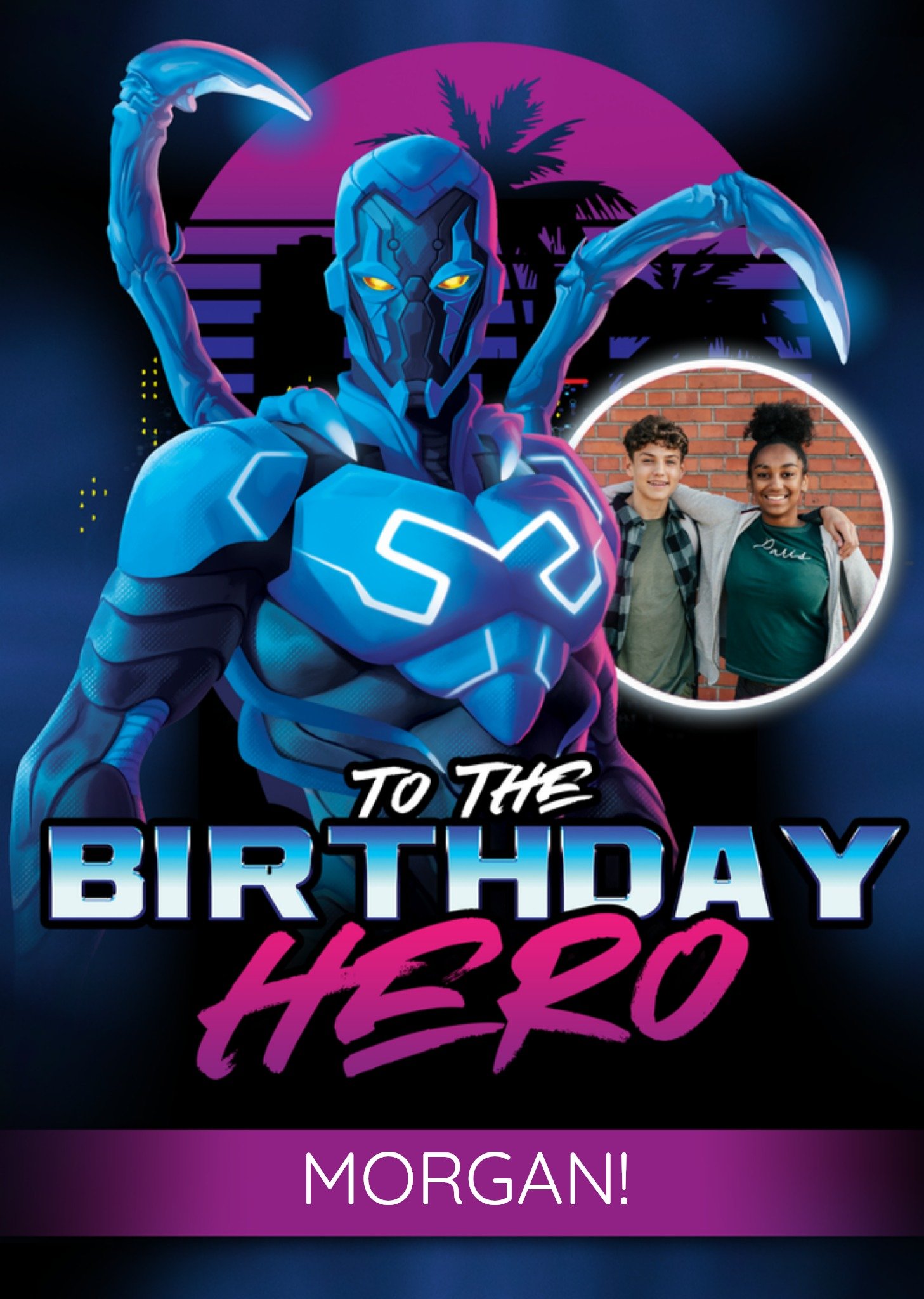 Moonpig Blue Beetle Photo Upload Birthday Card
