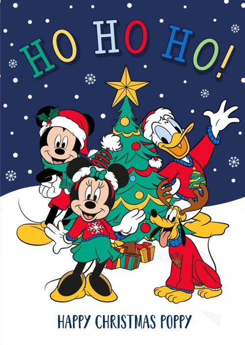 Disney Mickey, Minnie & Friends Christmas Card HO HO HO!