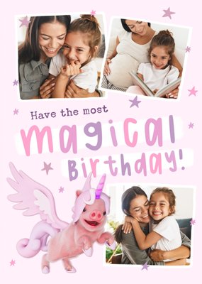 Magical Moonpig Unicorn Photo Upload Birthday Card