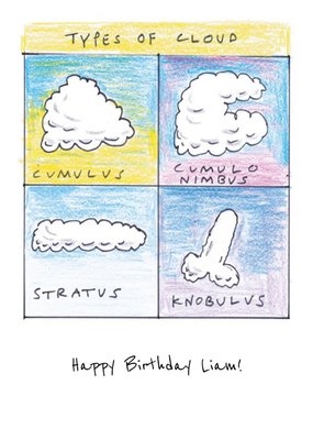 Types Of Clouds Knobulus Personalised Birthday Card