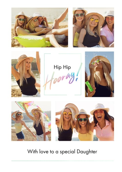 Daughter Hip Hip Hooray Photo Upload Birthday Card