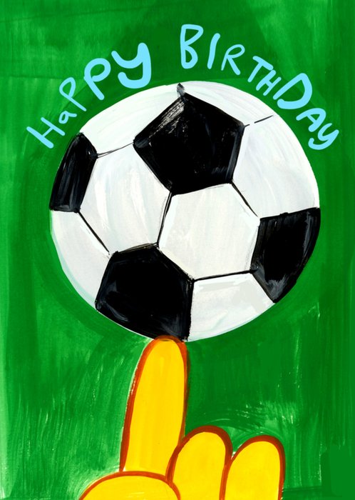 Eleanor Bowmer Illustrated Football Spinning On Finger Birthday Card